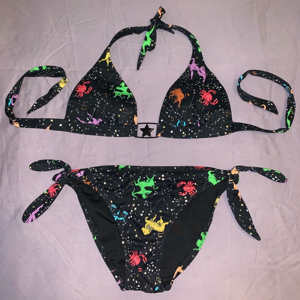 VS astrological print halter bikini size M